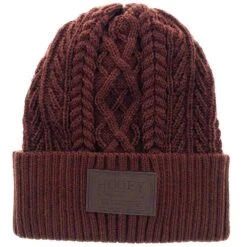 HOOey "Ladies Beanie" Maroon W/ Leather Patch