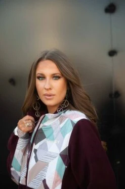 HOOey "Ladies Tech Fleece Jacket" Burgundy W/Multi-Color Print 7 HOOey "Ladies Tech Fleece Jacket" Burgundy W/Multi-Color Print -Hooey Brands 21 Hooey 404