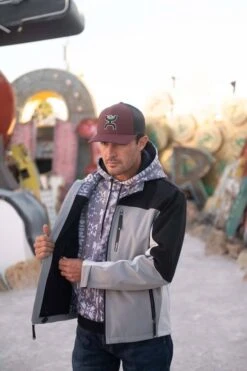 "Hooey Softshell Jacket" Charcoal W/Grey/Black Accents -Hooey Brands 21 Hooey 407