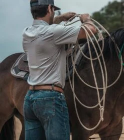 HOOey "Sol" Grey Short Sleeve Pearl Snap Shirt -Hooey Brands 2R5A0760