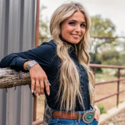 HOOey New! "Sol Competition" Ladies Black Long Sleeve -Hooey Brands 2R5A6236