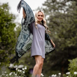 HOOey "Sayulita"T-shirt Dress - Mist -Hooey Brands 2R5A7506 1