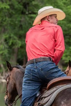 HOOey "Sol"Watermelon Long Sleeve Pearl Snap Shirt -Hooey Brands 2R5A9244