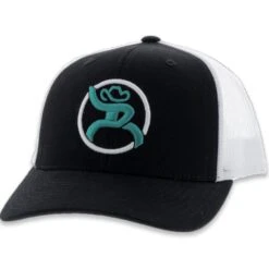 HOOey Roughy "Strap" - Black/White Hat