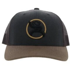 HOOey "Strap" Charcoal/ Brown W/Roughy Circle Patch Hat -Hooey Brands 4031T CHBR01