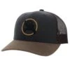 HOOey "Strap" Charcoal/ Brown W/Roughy Circle Patch Hat -Hooey Brands 4031T CHBR02