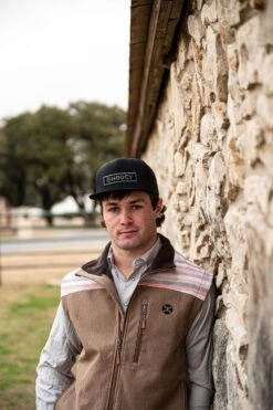 "Hooey Softshell Vest" Tan W/Cream Pattern -Hooey Brands BK1 2068