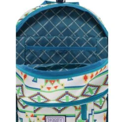 "Rockstar" Cream/Teal W/Breaded Pattern Hooey Backpack -Hooey Brands BP042GRTL DETAIL