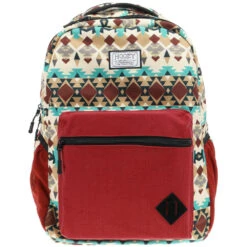 "Recess" Hooey Backpack Cream/Turquoise W/Aztec