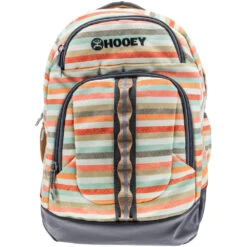"Ox" Hooey Backpack Cream/Tan Stripe W/Tan