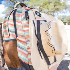 "Ox" Hooey Backpack Cream/Tan Stripe W/Tan -Hooey Brands Backpack 32