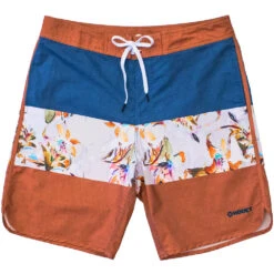 HOOey "Shaka" Blue/Orange W/ Floral Pattern Board Shorts