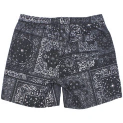 HOOey "Bigwake" Black/White Bandana Pattern Board Shorts W/ Liner -Hooey Brands HB2023BKWH Back 9e81ac96 1525 40e6 a917 7826d5a49e22