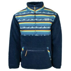 "Hooey Sherpa Pullover" Blue W/Stripe Pattern