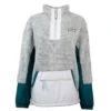 HOOey "Ladies Fleece Pullover" Grey W/Teal -Hooey Brands HFP004GY
