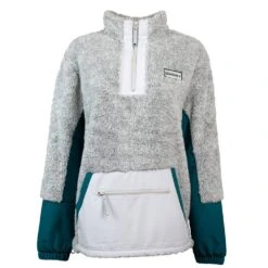 HOOey "Ladies Fleece Pullover" Grey W/Teal