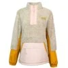 HOOey "Ladies Fleece Pullover" Tan W/Yellow/Pink Detailing -Hooey Brands HFP004TN