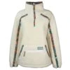 HOOey "Ladies Sherpa Pullover" Cream W/Multi Color Aztec Pattern Accents -Hooey Brands HFP005CR