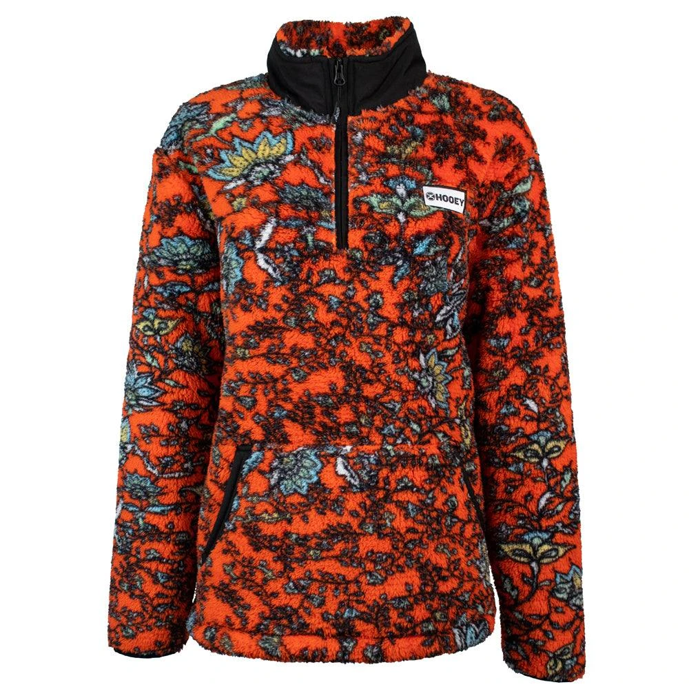HOOey Youth "Girls Fleece Pullover" Red/Floral 1 HOOey Youth "Girls Fleece Pullover" Red/Floral