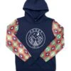 HOOey Youth "PONDEROSA" Navy/Aztec Hoody -Hooey Brands HH051NV nodrawstring