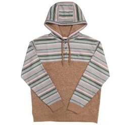 HOOey "Jimmy" Tan W/Multi Color Stripes Hoody