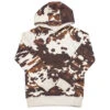 HOOey Youth "Plains" Brown/White Cow Print Hoody -Hooey Brands HH1196BR Y