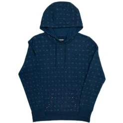 HOOey "Mesa" Navy W/White Aztec Pattern & Silver Studs Hoody