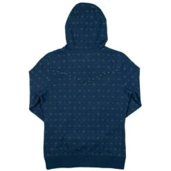 HOOey "Mesa" Navy W/White Aztec Pattern & Silver Studs Hoody -Hooey Brands HH1196NV B