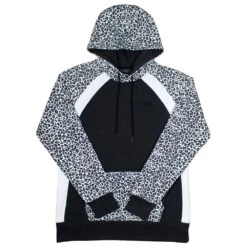 HOOey "Savannah" Black W/ White Cheetah Print Hoody
