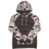 HOOey "Summit" Brown Space Dye W/Multi Color Pattern Hoody -Hooey Brands HH1198BK