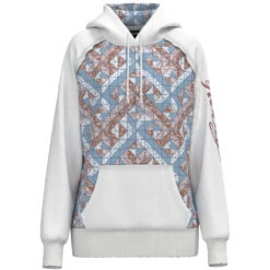 HOOey "Chaparral" Hoody Red/Pink/Blue /White Quilted Pattern