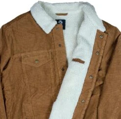 "Hooey Cord Jacket" Tan With Cream Sherpa -Hooey Brands HJ074TN DETAIL