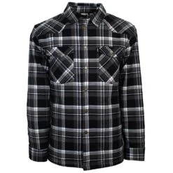 "Hooey Mens Flannel Jacket" Black/Plaid Pattern W/Cream Sherpa