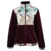 HOOey "Ladies Tech Fleece Jacket" Burgundy W/Multi-Color Print -Hooey Brands HJ101BUPR