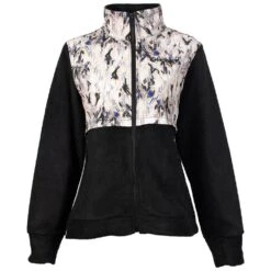 HOOey "Ladies Tech Fleece Jacket" Black W/Aztec Pattern