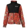 HOOey "Ladies Tech Fleece Jacket" Red Floral Pattern / Black -Hooey Brands HJ103RDBK