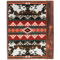 HOOey "Ponderosa" Leather Notebook Cover Brown/Red/White Pattern -Hooey Brands HNC23 1DSpring202302