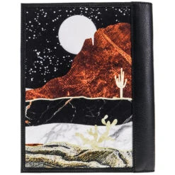 HOOey "Desert Nights" Leather Notebook Cover Black/Brown Desert Night Pattern -Hooey Brands HNC23 1ISpring202302