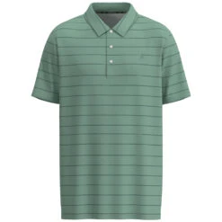 HOOey "The Weekender" Sage W/Grey Stripes Polo