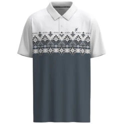 HOOey "The Weekender" White / Blue W/Aztec Pattern Polo