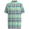 HOOey "The Weekender" Teal/Blue W/ Grey Aztec Pattern Polo -Hooey Brands HP23 001 G Custom View 1
