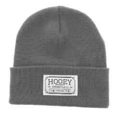 "Hooey Beanie" Grey W/Mercantile Rectangle Patch