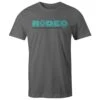 HOOey "Rodeo" Grey T-shirt W/Turquoise & Black Logo -Hooey Brands HT1532GY front