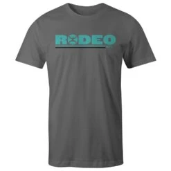 HOOey "Rodeo" Grey T-shirt W/Turquoise & Black Logo