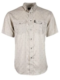 HOOey "Sol" Punchy Tan Short Sleeve Pearl Snap Shirt