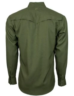 HOOey "Sol" Olive Long Sleeve Pearl Snap Shirt -Hooey Brands HT1612OL BACK