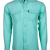 HOOey "Sol" Sea Foam Long Sleeve Pearl Snap Shirt -Hooey Brands HT1612TL web
