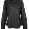 HOOey "Sol" Ladies Black Long Sleeve Pearl Snap Shirt -Hooey Brands HT1613BK