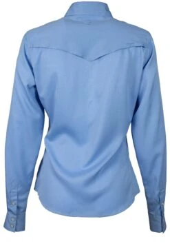 HOOey "Sol" Ladies Sky Blue Long Sleeve Pearl Snap Shirt -Hooey Brands HT1613BL BACK