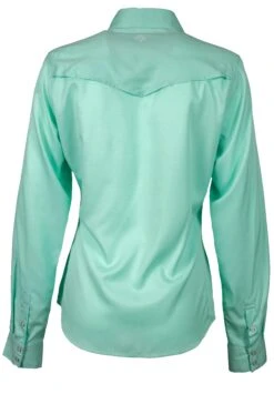 HOOey "Sol" Ladies Sea Foam Long Sleeve Pearl Snap Shirt -Hooey Brands HT1613TL BACK